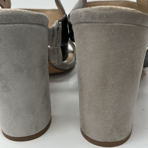 Botkier New York Gray Metallic Suede Heeled Genesa Sandals Size 10 - Picture 11 of 11